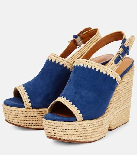 Clergerie Damya suede wedge sandals 5