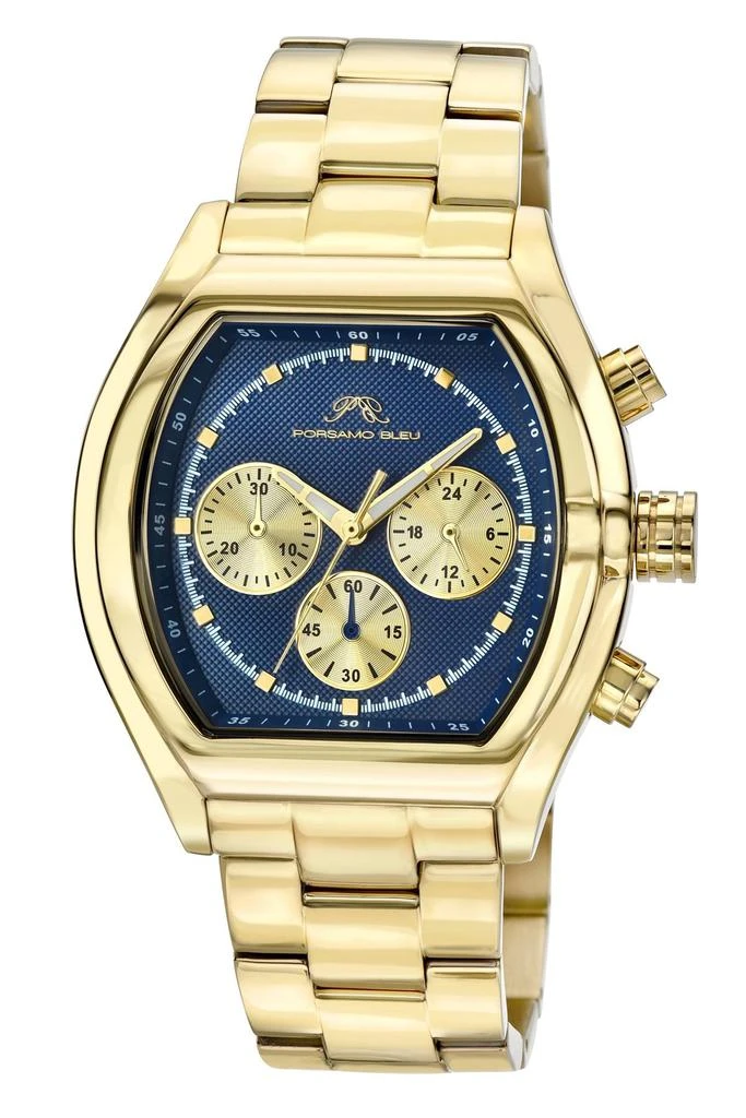 Porsamo Bleu Roman Stainless Steel Gold Tone & Blue Men's Watch 1291DROS 1