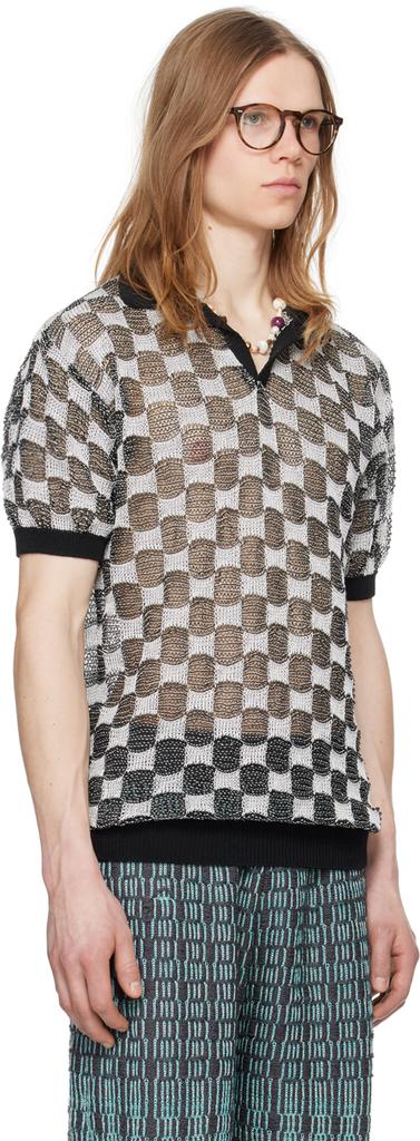 Isa Boulder Black & White Check Polo