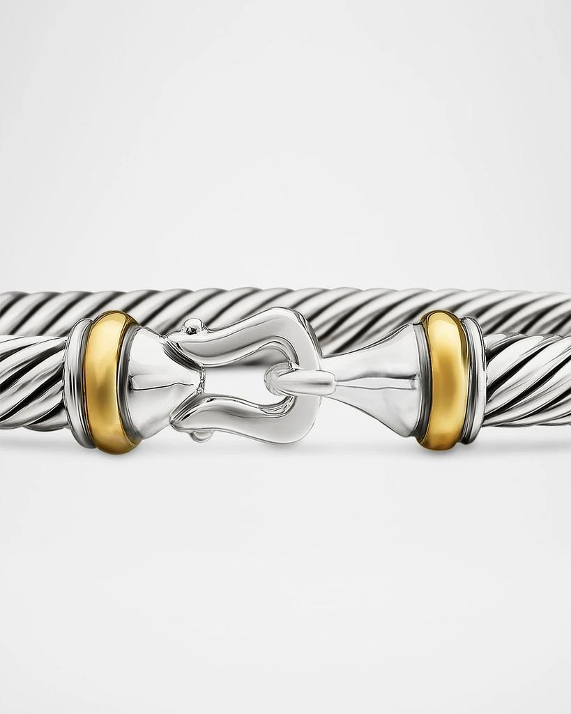 David Yurman Cable Buckle Bracelet in Silver with 18K Gold 5