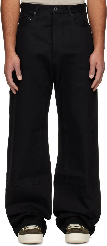 Rick Owens Black Concordians Strobe Double Knee Jeans 1