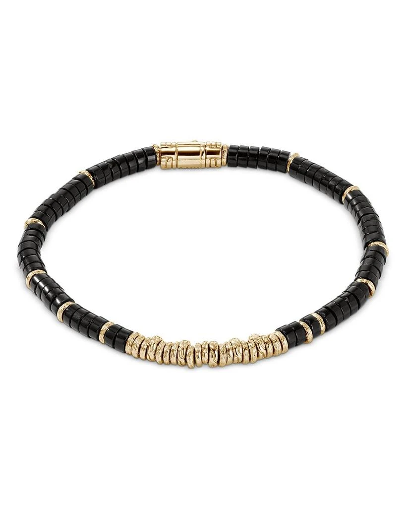 John Hardy 14K Yellow Gold Heishi Onyx Bracelet 1