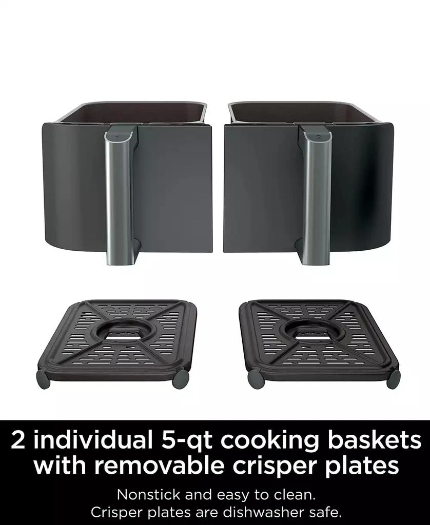 Ninja Foodi® DZ401 6-in-1 10-qt. XL 2-Basket Air Fryer with DualZone™ Technology- Air Fry, Broil, Roast, Dehydrate, Reheat and Bake, Family Sized 13