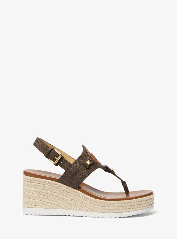 Michael Kors Aubrey Cutout Signature Logo Wedge Sandal 2