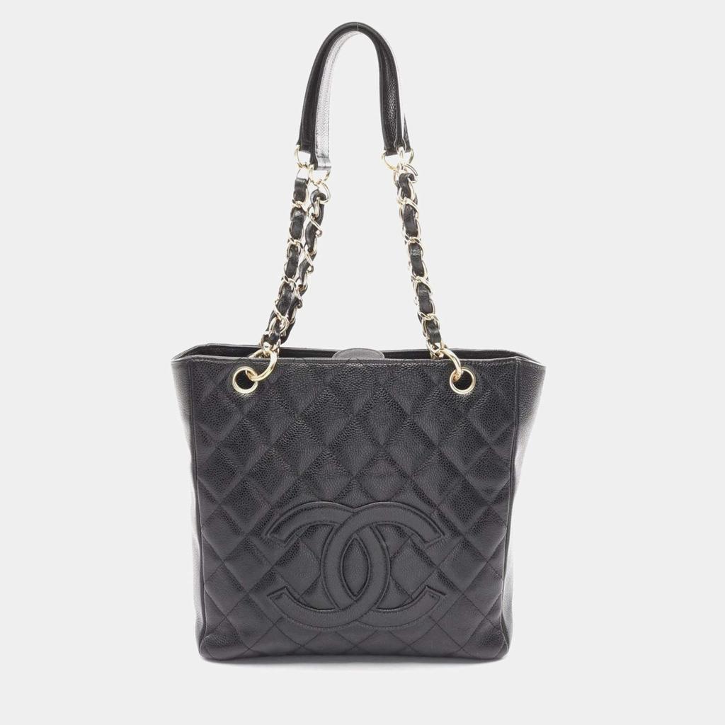 Chanel Chanel Matelassé Black Caviar Leather PST Tote Bag