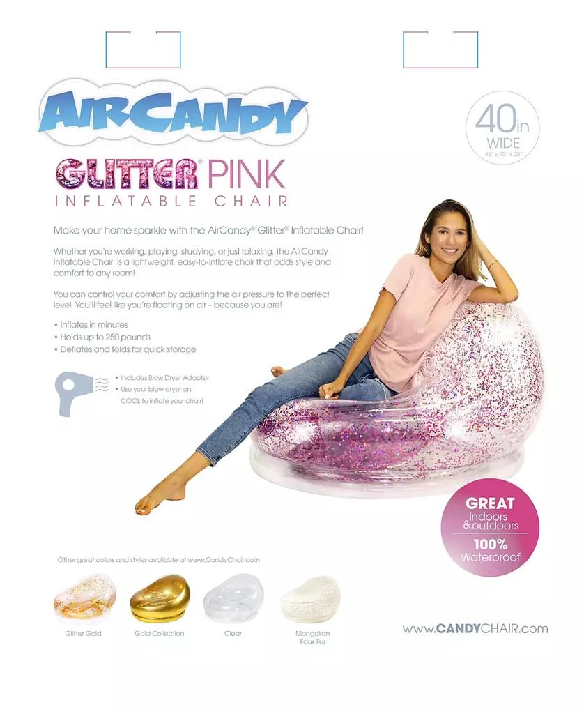 PoolCandy AirCandy Glitter Inflatable Chair 3