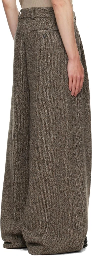 Dries Van Noten Beige Wide Pleated Trousers 3