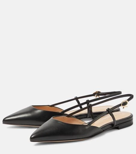 Gianvito Rossi Ascent 05 leather slingback flats 5