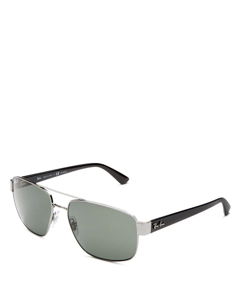 Ray-Ban Polarized Brow Bar Aviator Sunglasses, 60mm 3