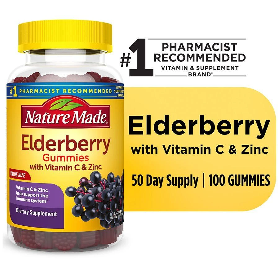 Nature Made Elderberry with Vitamin C and Zinc Gummies Raspberry 7