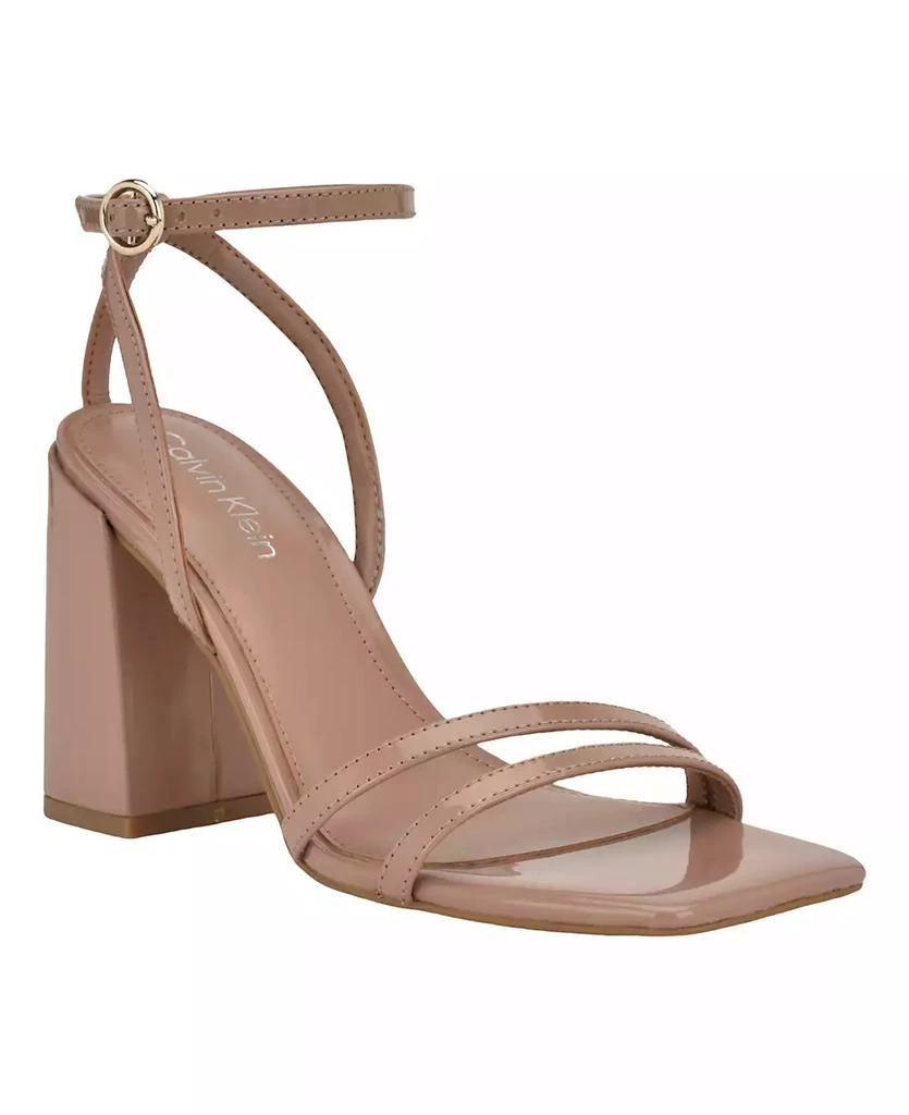 Calvin Klein Women's Sassa Block Heel Square Toe Dress Sandals 1