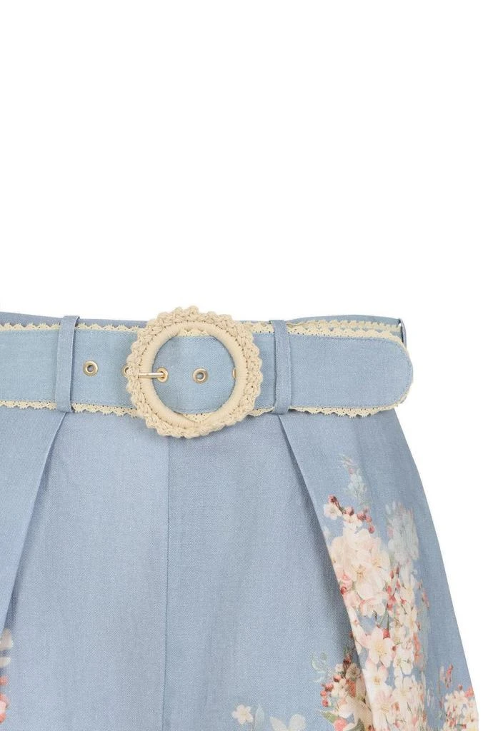 Zimmermann Zimmermann Floral Printed Pleated Belted Shorts 3