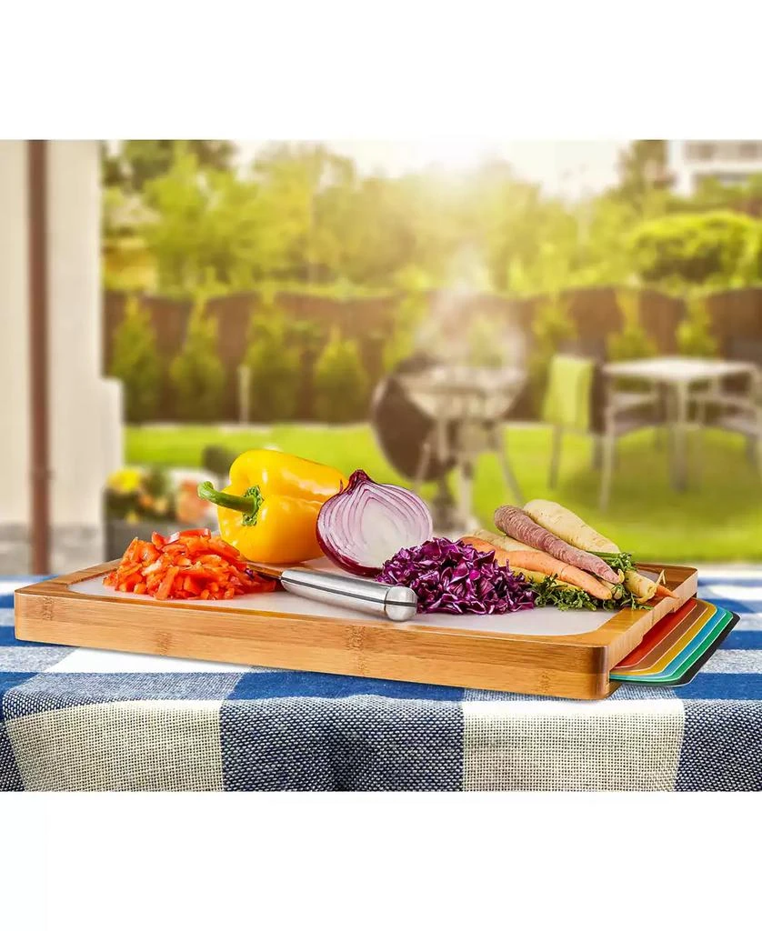 Seville Classics Bamboo Cutting Board & Flexible Food Mats Set 3