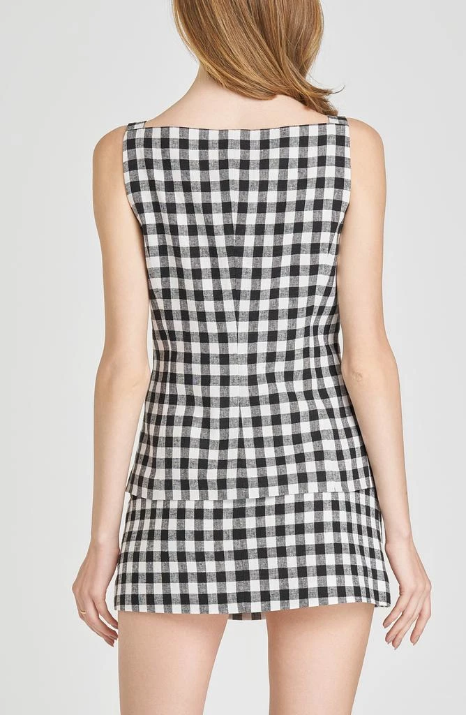 Wayf x Styled by COCO! Gracie Gingham Linen Blend Button-Up Vest 8