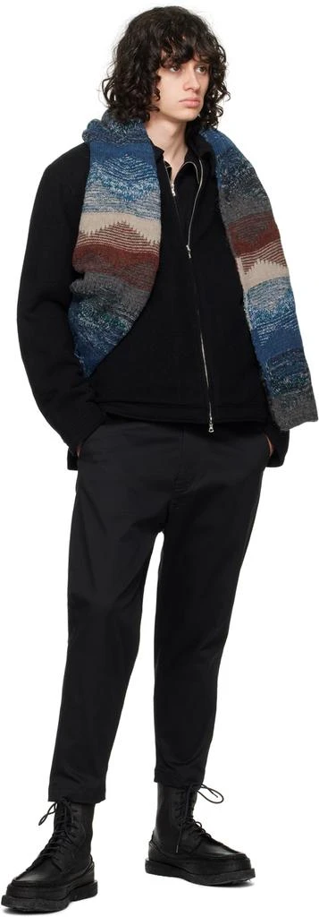 SOPHNET. Black Wide-Leg Trousers 4