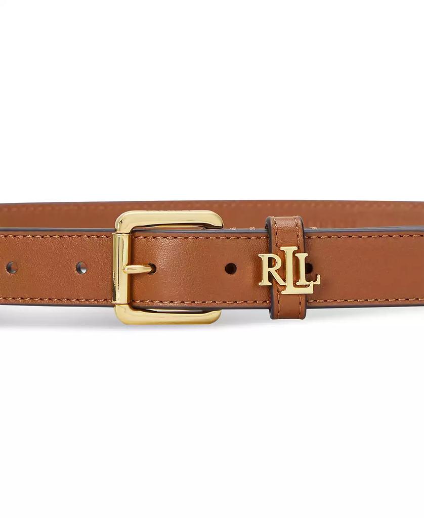 Ralph Lauren Logo-Keeper Leather Skinny Belt