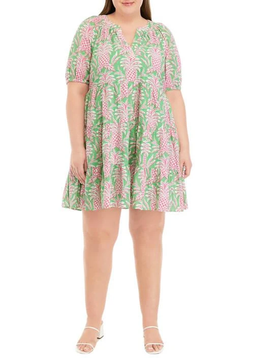Crown & Ivy™ Ivy Plus Size Printed Peasant Dress 1