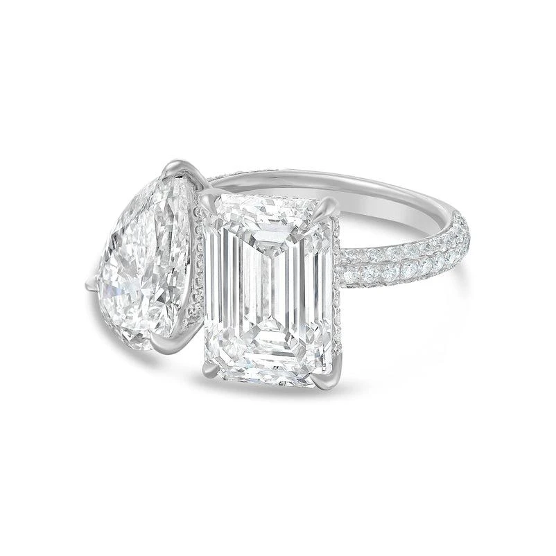 Diana M Jewels PLATINUM 2 STONE LAB GROWN DIAMOND FASHION RING WEIGHING 5.00 CTS TW 2