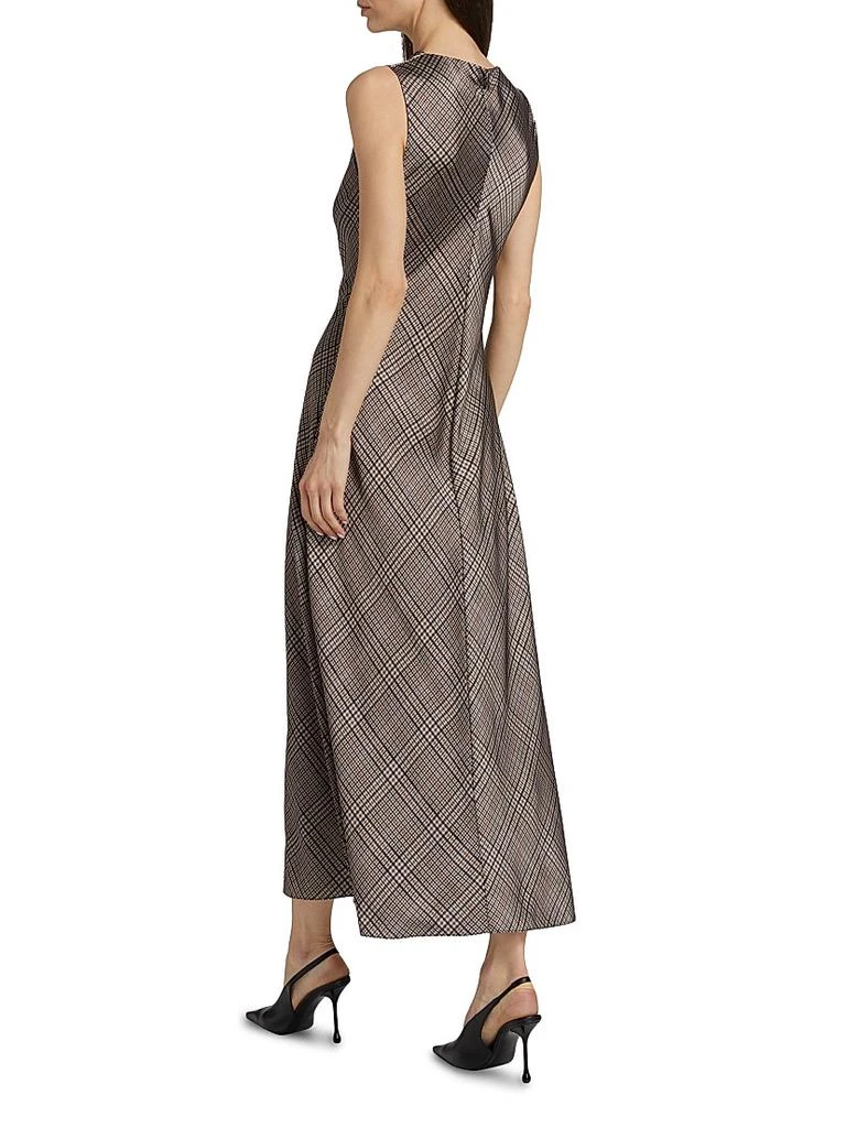 Vince Plaid Fit 
Flare Cowlneck Maxi Dress 5