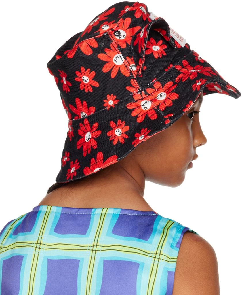 Charles Jeffrey Loverboy Kids Black & Red Ears Bucket Hat 3