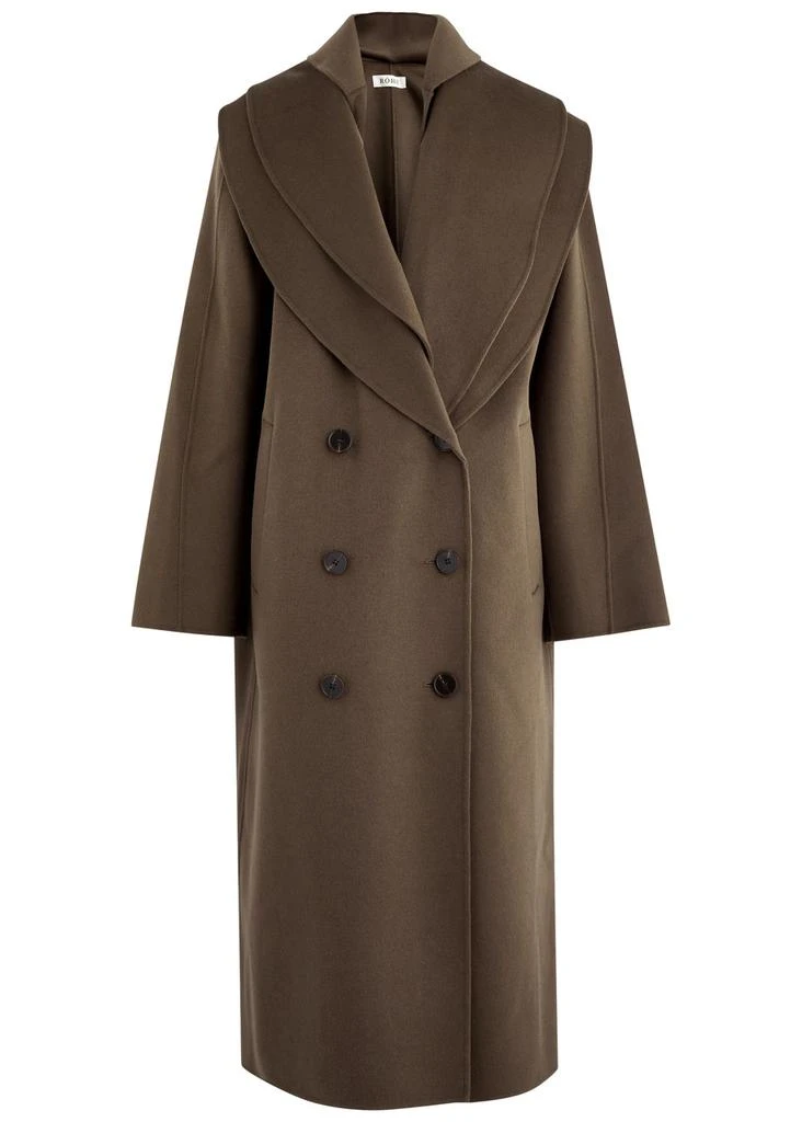 Rohe Layered scarf-effect wool coat 1