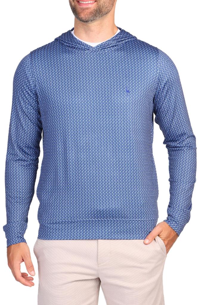 TailorByrd Golf Print Performance Hooded Pullover