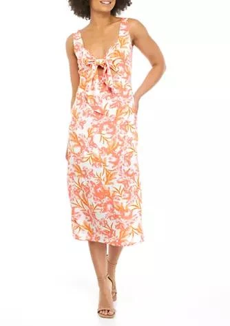 Sam Edelman Edelman Womens Hibiscus Print Tie Front Dress 1