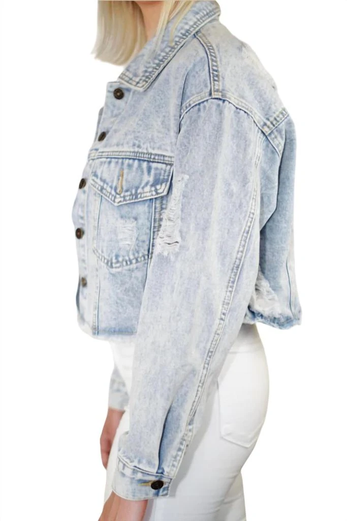 RIVALRY RUNWAY Wifey Denim Jacket In Light Wash 2