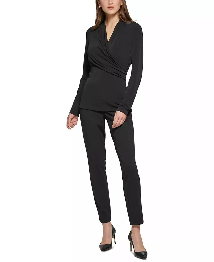 DKNY Petite Surplice Top, Created for Macy's 4