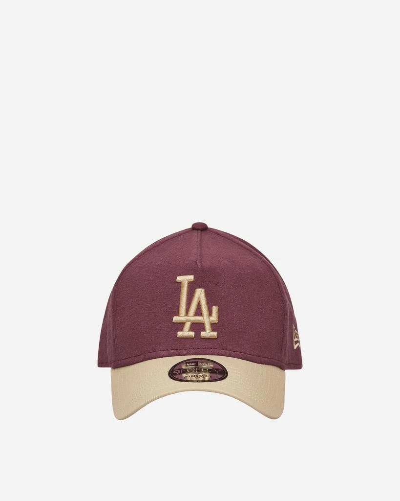 New Era LA Dodgers Moleskin Crown 9FORTY A-Frame Adjustable Cap Dark Purple 1
