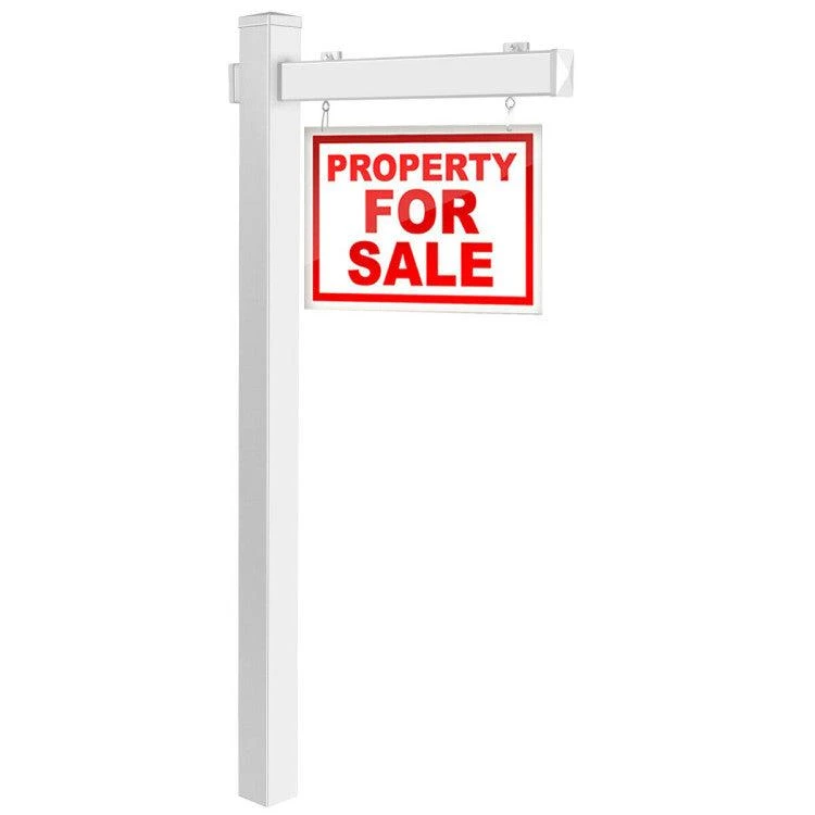 Hivvago 6 Feet Vinyl UPVC Real Estate Sign Post Realtor Yard Sign Post-Black 7