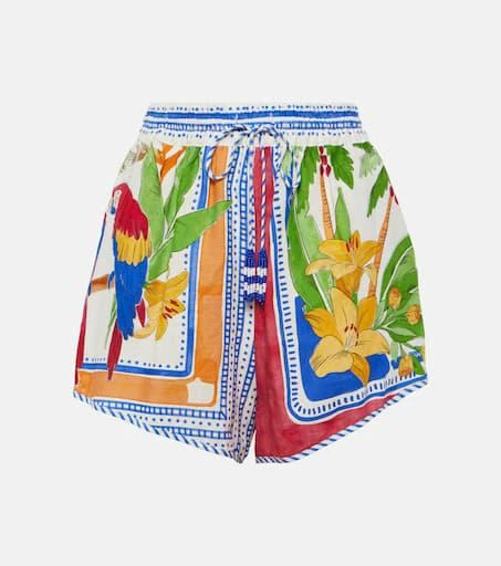 Farm Rio Tropical Destination linen-blend crochet shorts 1