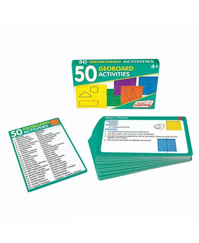 Redbox Junior Learning 50 Geoboard Educational Activity Cards for Math Skills 4