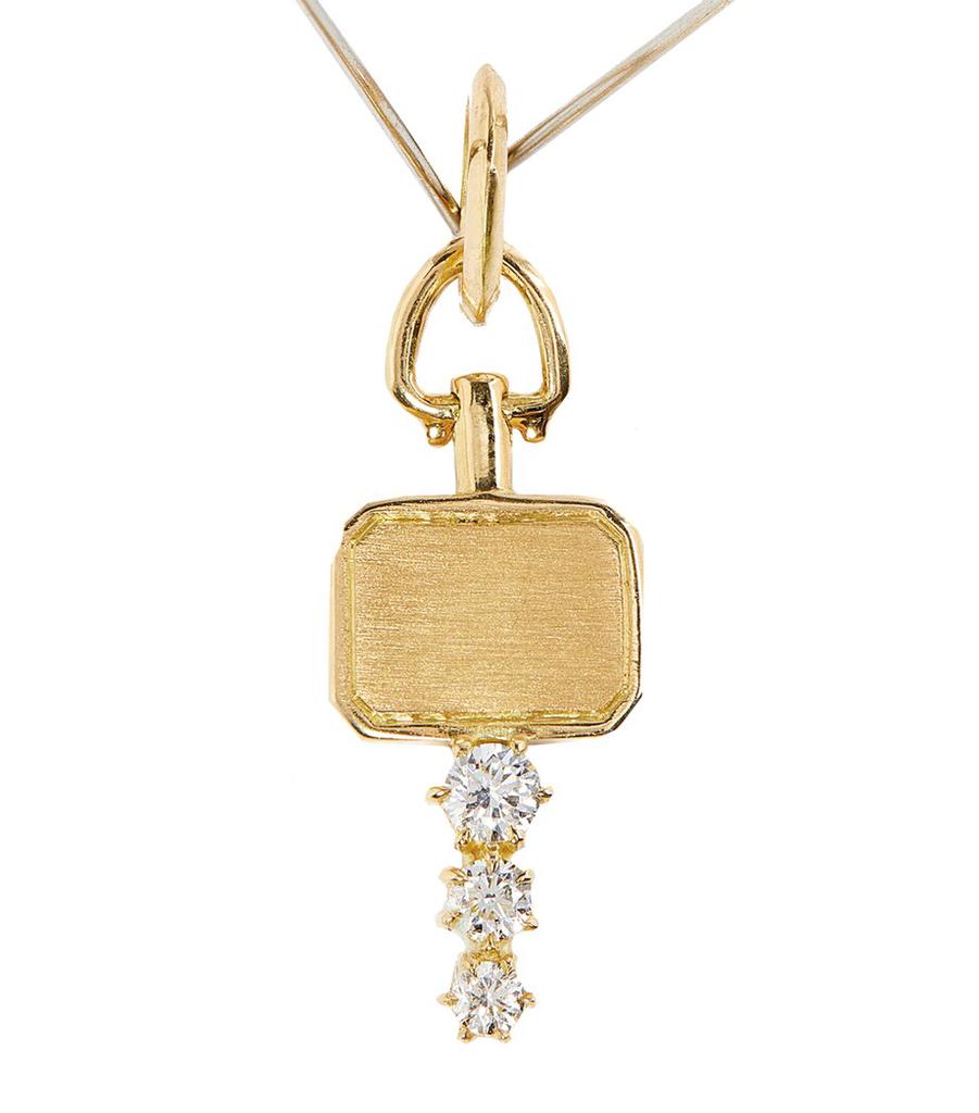 Jade Trau Yellow Gold and Diamond Mini Catherine Key Charm