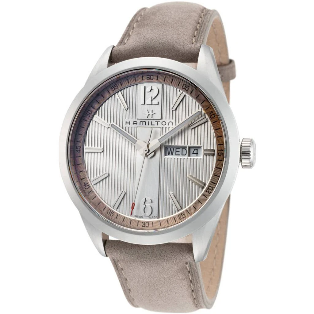 Hamilton Hamilton Men's Watch - Broadway Day Date Quartz White Dial Grey Strap | H43311915 1