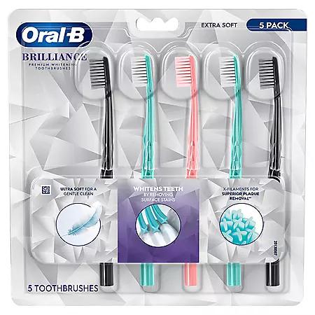 Oral-B Oral-B Brilliance Whitening Toothbrush with X Filaments, Extra Soft, 5 ct.