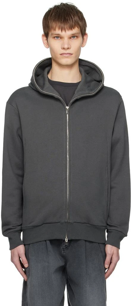 ATTACHMENT Gray Zip-Up Hoodie 1