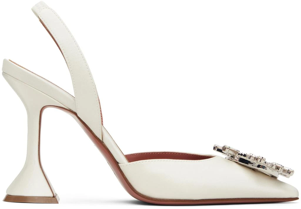 Amina Muaddi Off-White Begum Sling 95 Heels