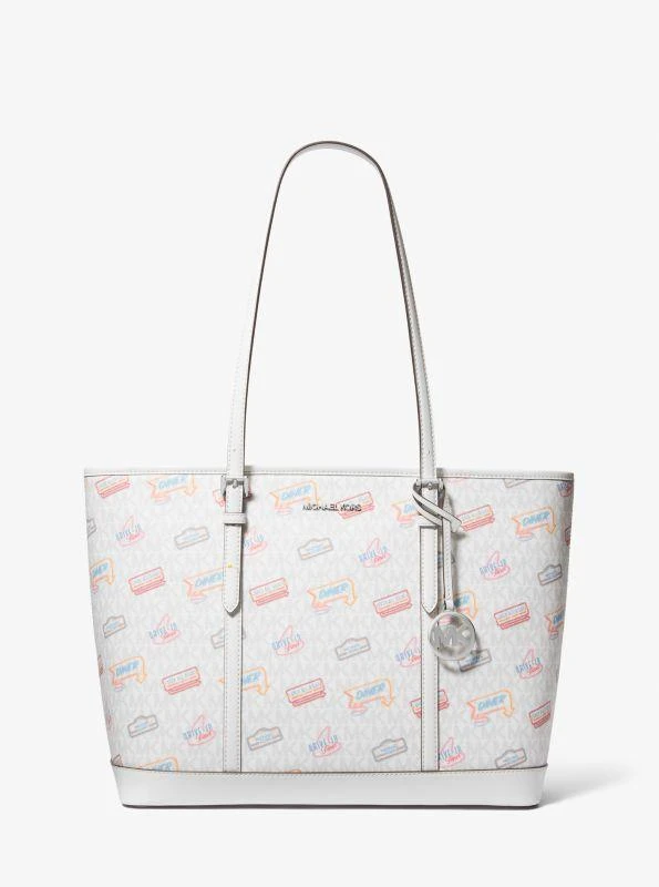 Michael Kors Jet Set Large Printed Signature Logo Tote Bag 1