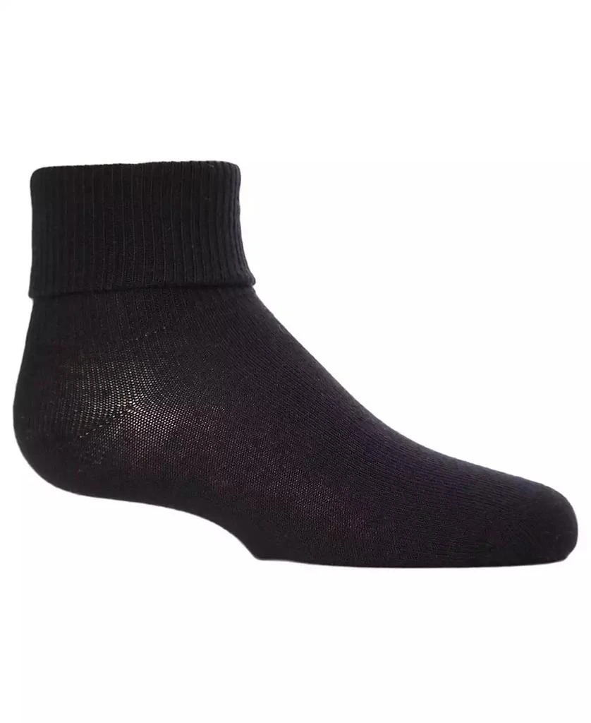 Memoi Little Girls Unisex Triple Roll Cotton Blend Ankle Socks 2