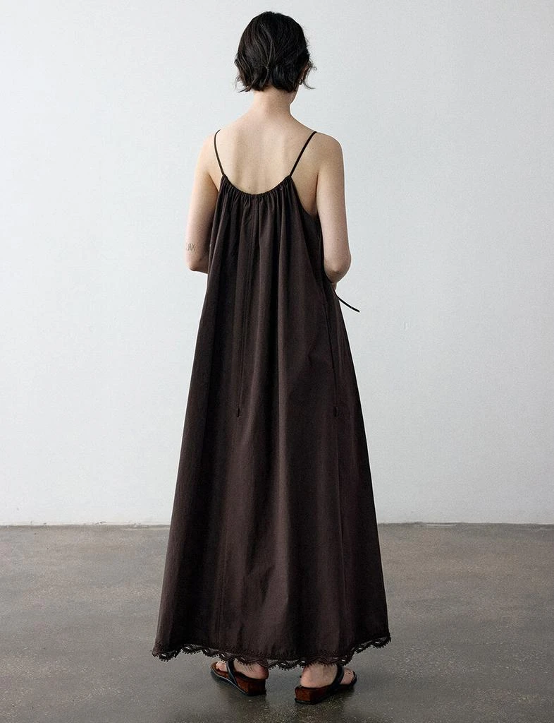 Pixie Market Lace Hem Dress in Chocolate 3