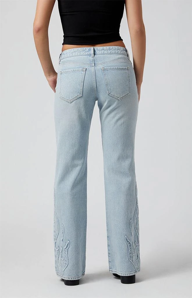 PacSun Jade Low Rise Bootcut Jeans Flames Light Indigo Pants