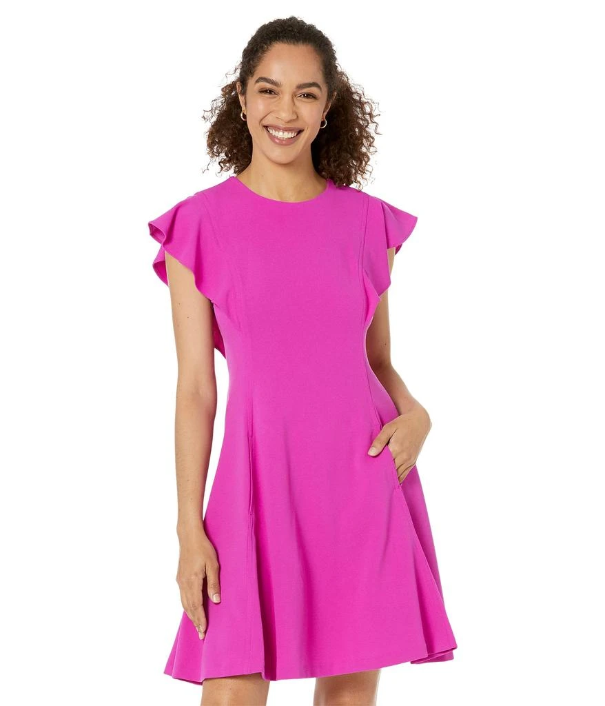 Ruffle Sleeve Fit-and-Flare Dress  On Sale Now with Up to 35% Off |  Discover Exclusive Deals & Savings at BeyondStyle  Authentic DKNY dresses |women|clothing|ruffle sleeve fit-and-flare dress|free  shipping|Women|zappos.com with Limited-Time Discounts,