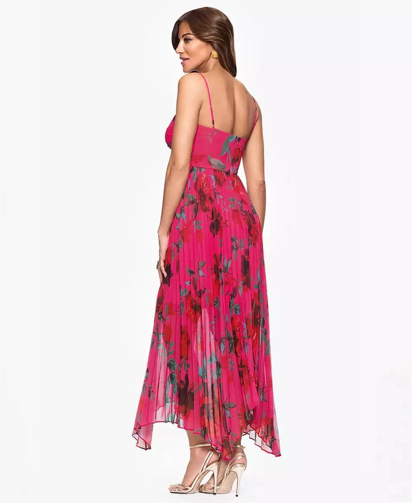 XSCAPE Women's Printed Sweetheart Spaghetti-Strap Dress 3