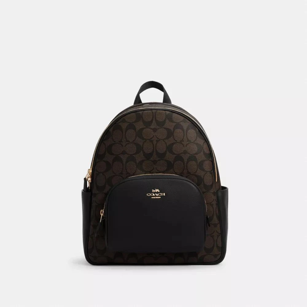 Coach Court Backpack In Signature Canvas 1