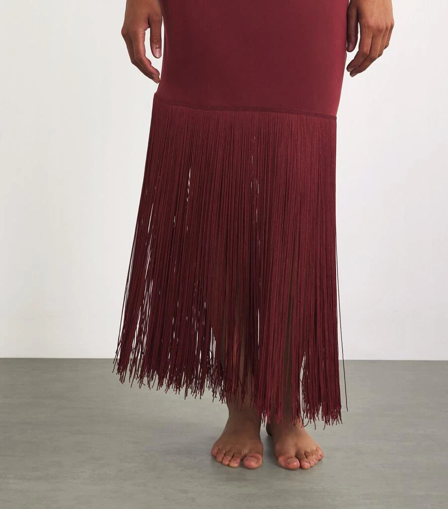 OLIVIA VON HALLE Silk Zoya Fringed Maxi Dress 7