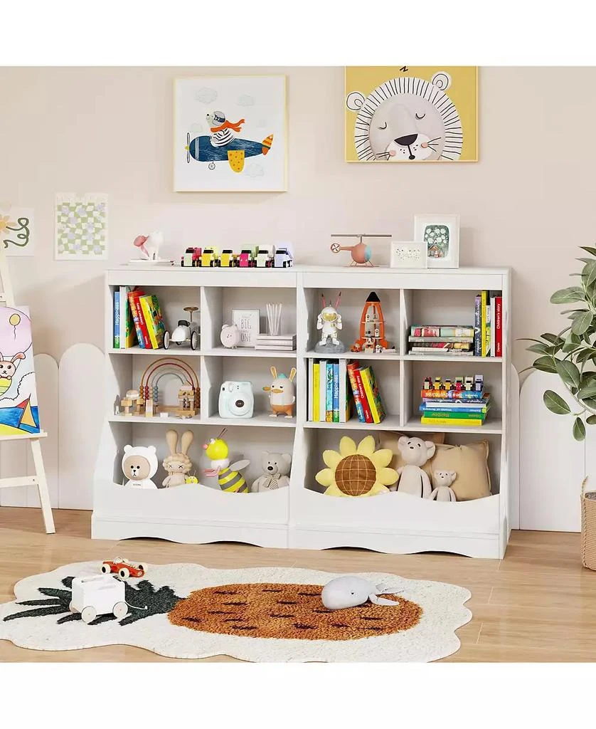 GOUUN 34.5" Kids Bookshelf with 5 Bins for Playroom and Living Room 9