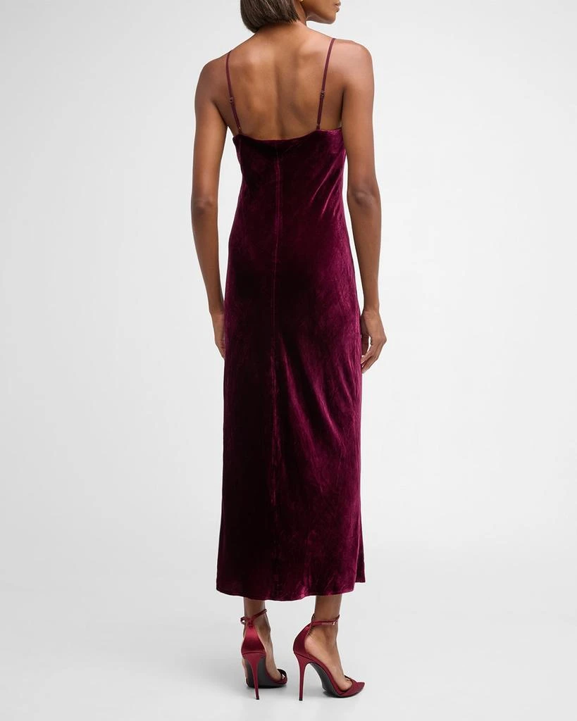 L'Agence Seridie Velvet Mid-Length Slip Dress 4