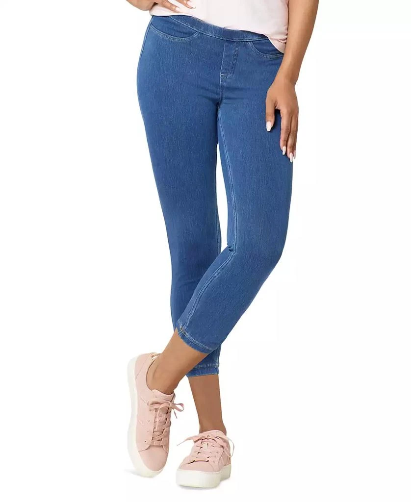 Hue Women's Mid-Rise Pull-On Denim Capri Leggings 1