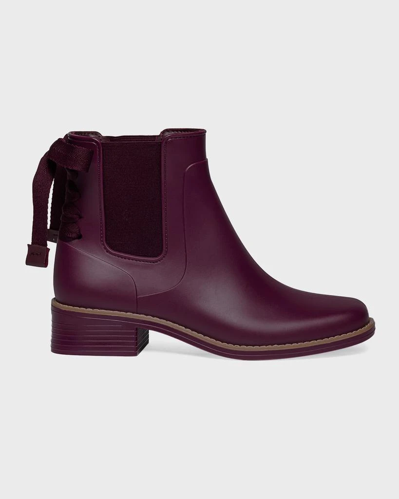 Bernardo Briton Lace-Up Rubber Rain Booties 1